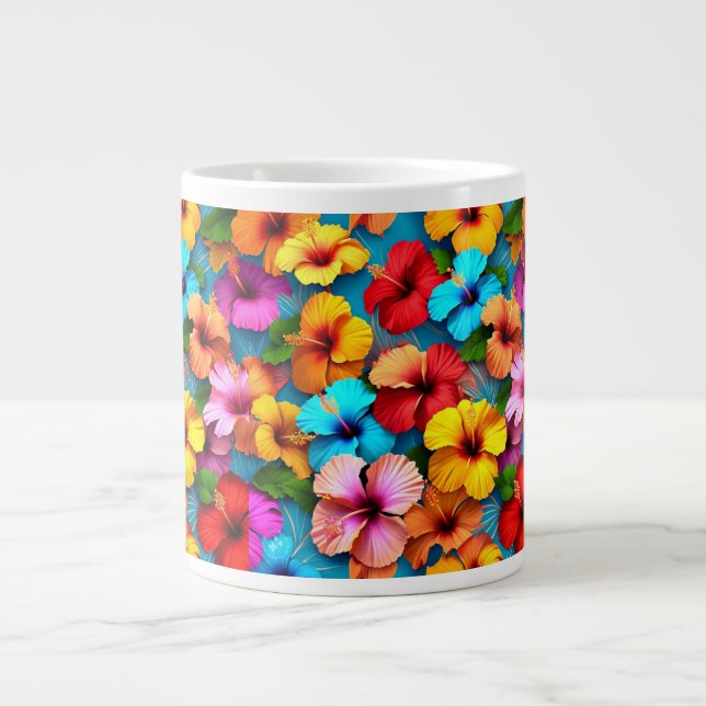 Muster für mehrfarbige Blume mit Blumenmuster-3635 Jumbo-Tasse (Vorderseite)