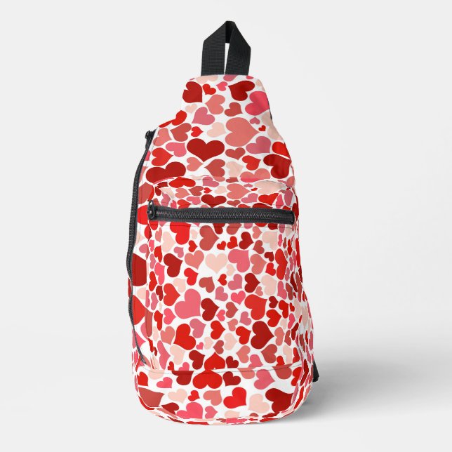 Muster für mehrfarbige Herzen 20367 Crossbody Bag (Vorderseite)