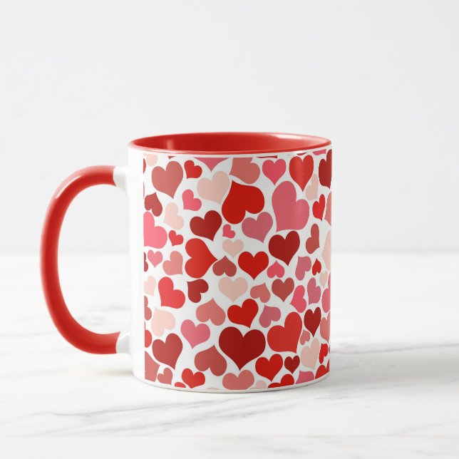 Muster für mehrfarbige Herzen 20367 Tasse (Links)
