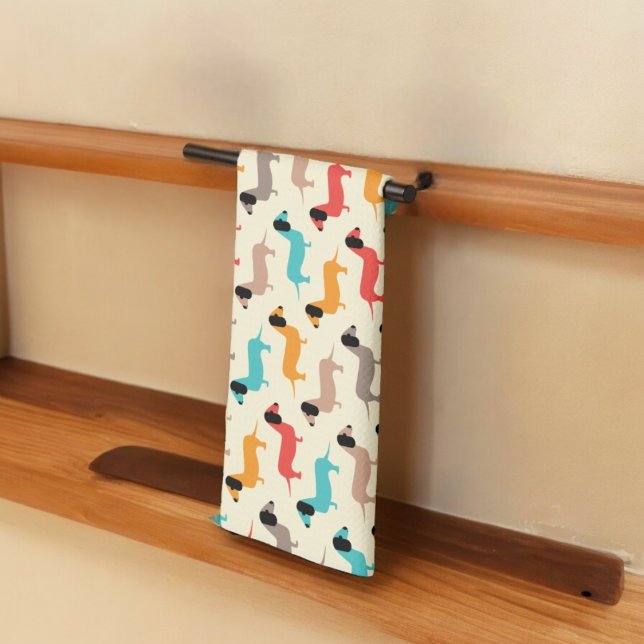 Muster für mehrfarbige Hunde Geschirrtuch (Kitchen Towel)