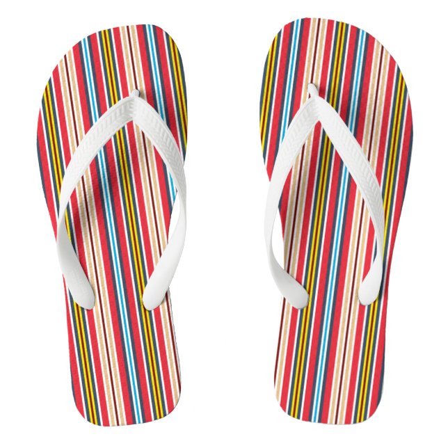 Muster für mehrfarbige Karierte Streifen-57666 Flip Flops (Fußbett)