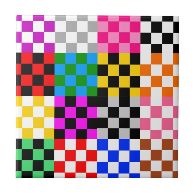 Muster für mehrfarbige Patchwork-Karo Fliese (Vorderseite)