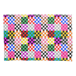 Muster für mehrfarbige Patchwork-Karo Kissenbezug
