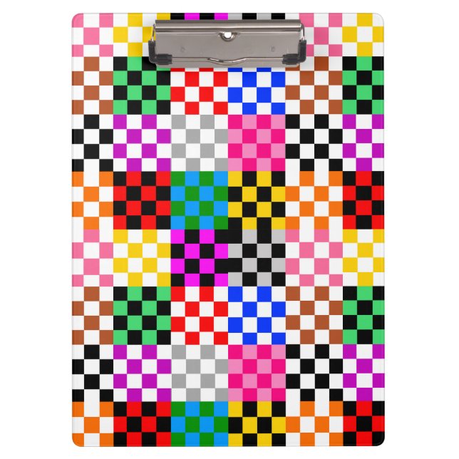 Muster für mehrfarbige Patchwork-Karo Klemmbrett (Vorderseite)