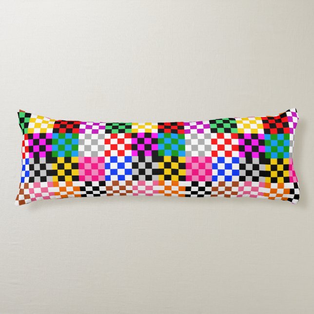 Muster für mehrfarbige Patchwork-Karo Seitenschläferkissen (Vorderseite)