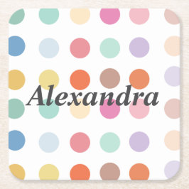 Muster für mehrfarbige Punkte Rechteckiger Pappuntersetzer