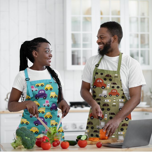 Muster für mehrfarbige Spielzeugautos Schürze (toy car apron)