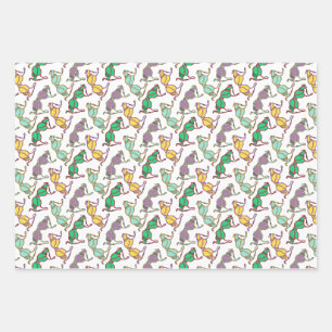 Muster für mehrfarbiges BH Geschenkpapier Set