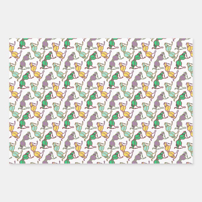 Muster für mehrfarbiges BH Geschenkpapier Set (Vorderseite)