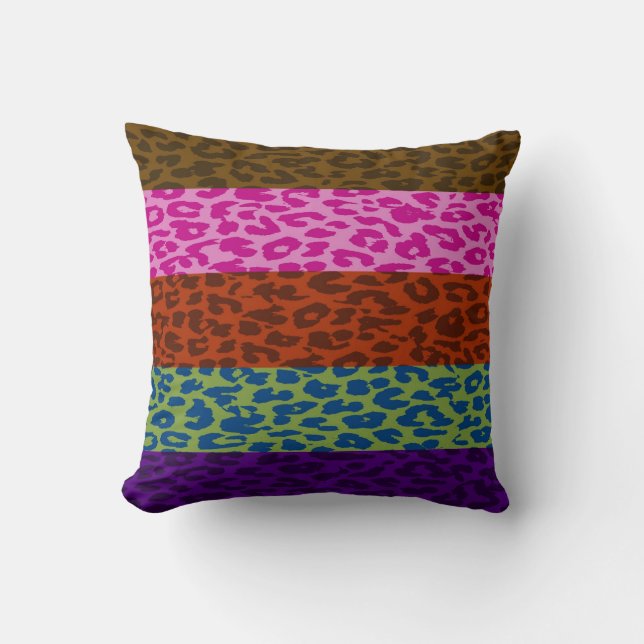Muster für mehrfarbiges Leopard-Druckbild 4 Kissen (Vorderseite)