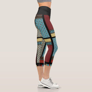 Muster für mexikanische Blockstäbe 1 Capri Leggings
