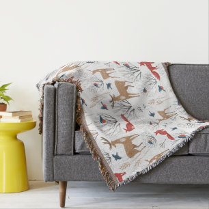 Muster für Minimalistische Winterwaldtiere Decke