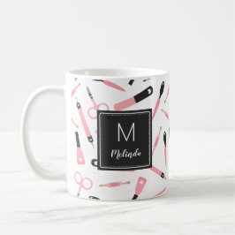 Muster für mit Monogramm Niedliche rosa Maniküre Kaffeetasse