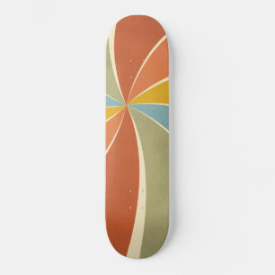 Muster für Mixed Paint Wirbel im Retro-Hippie-Sti Skateboard