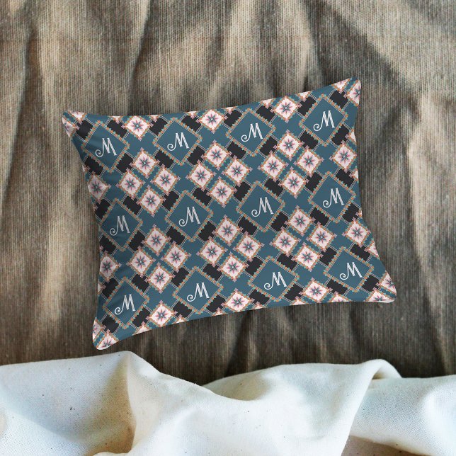 Muster für moderne Chic Geometric Floral Monogram Kissenbezug (Von Creator hochgeladen)