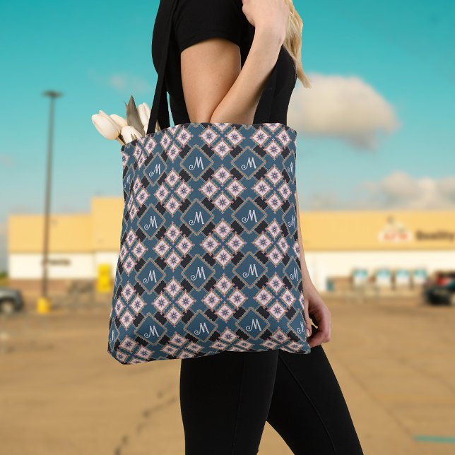 Muster für moderne Chic Geometric Floral Monogram Tasche (Von Creator hochgeladen)
