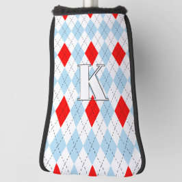 Muster für moderne Monogramme in Chicago Blue & Re Golf Headcover