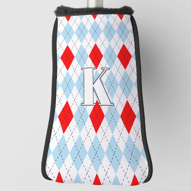 Muster für moderne Monogramme in Chicago Blue & Re Golf Headcover (Rotieren 90)
