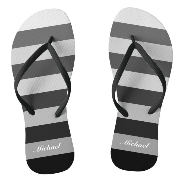 Muster für monochrome graue Blockstreifen Flip Flops (Fußbett)