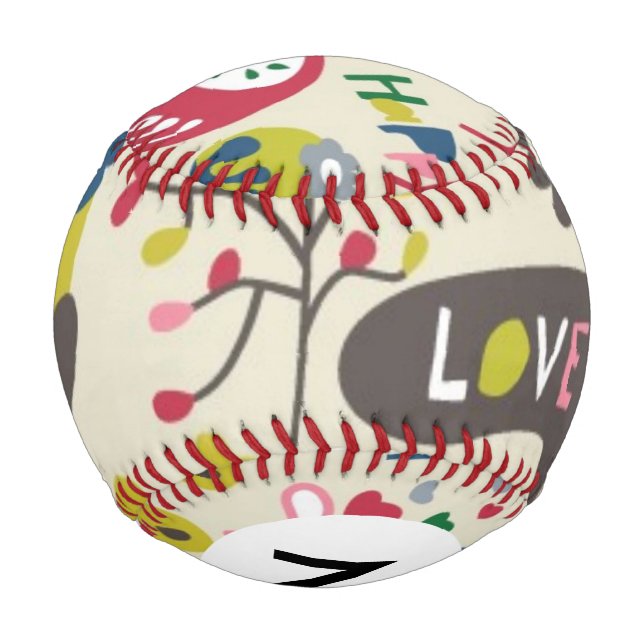 Muster für Monogramm Floral 11 Baseball (Rückseite)