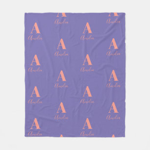 Muster für Monogramm Name Lila rosa Fleecedecke
