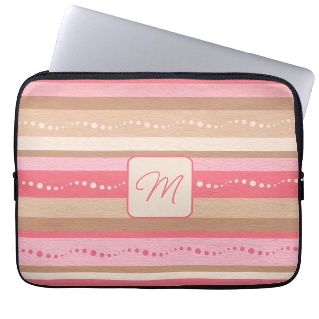 Muster für Monogramm und Streifen auf der Pastete Laptopschutzhülle (Vorderseite)