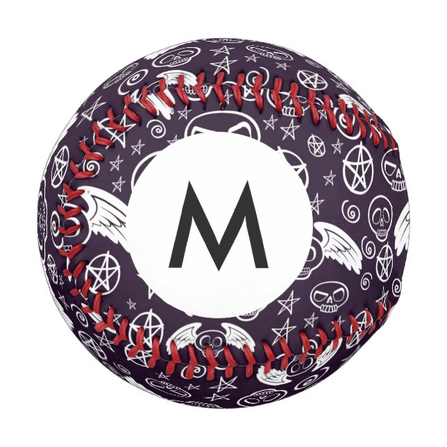 Muster für Monogramm "Voodoo" Baseball (Vorderseite Links)