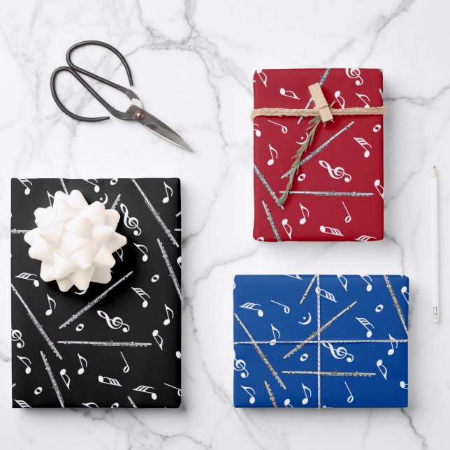 Muster für Musiknoten Geschenkpapier Set (Vorderseite)