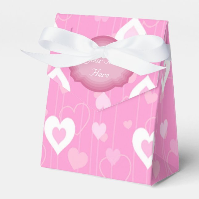 Muster für Muster für rosa und weiße Herzen Geschenkschachtel (Vorderseite)