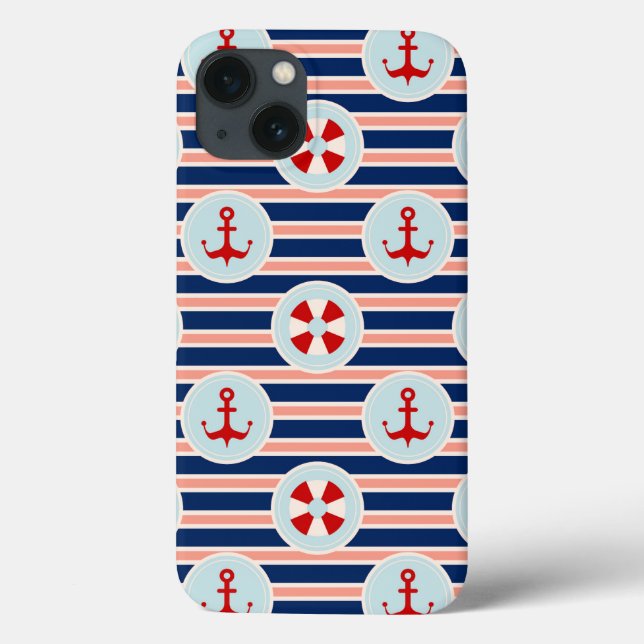 Muster für Nautische Streifen und Punkte Case-Mate iPhone Hülle (Rückseite)