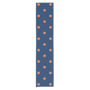 Muster für Navy Blue & Orange Polka Dots Kurzer Tischläufer