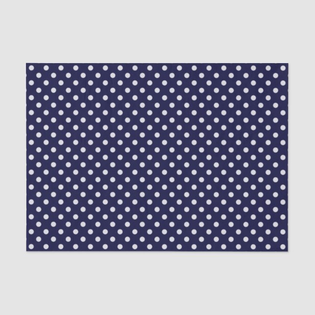 Muster für Navy-Blue-Polka-Punkte Seidenpapier (Vorderseite)