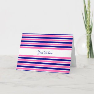 Muster für Navy Blue und Hot Pink Streifen Karte