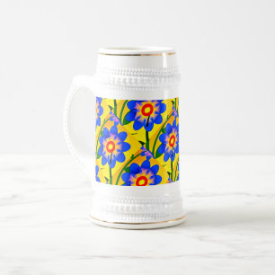 Muster für niedliche Abstrakte Blume Bierglas