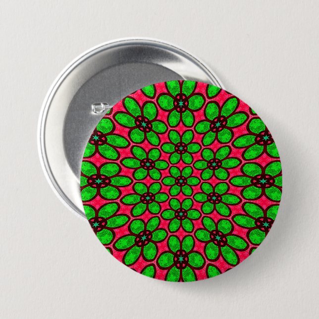 Muster für niedliche Abstrakte Blume Button (Vorne & Hinten)
