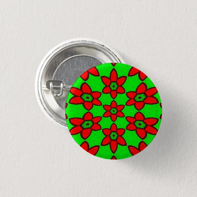 Muster für niedliche Abstrakte Blume Button (Vorne & Hinten)