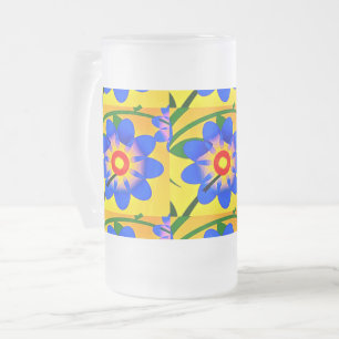 Muster für niedliche Abstrakte Blume Mattglas Bierglas