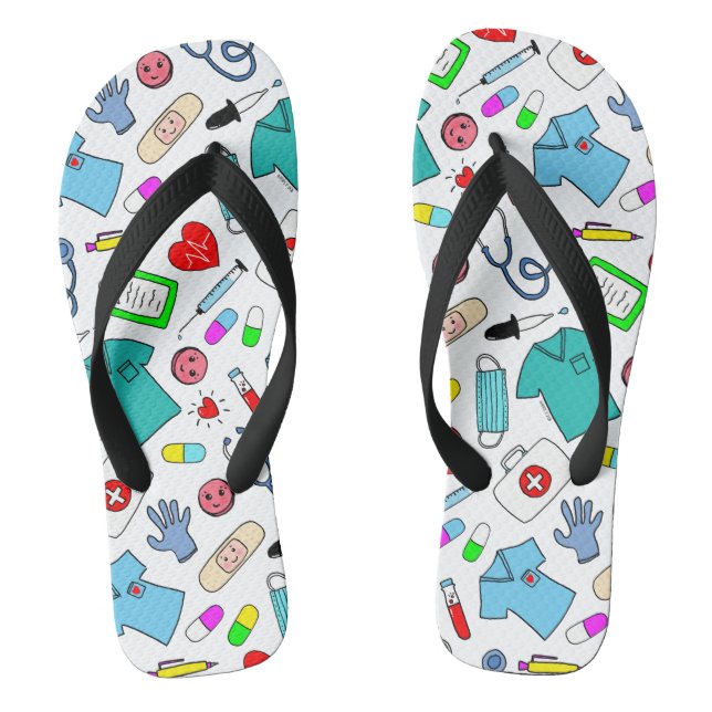 Muster für niedliche ärztliche Krankenpflege Flip Flops (Fußbett)