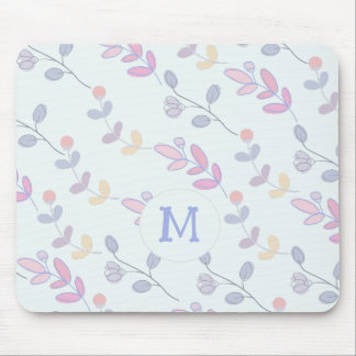Muster für niedliche botanische Pastelle-Blätter Mousepad