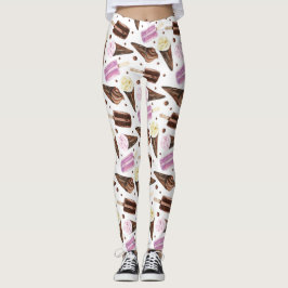 Muster für niedliche Eiscreme-Leckereien Leggings