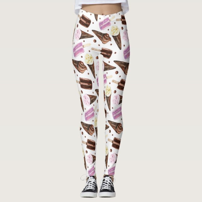 Muster für niedliche Eiscreme-Leckereien Leggings (Vorderseite)