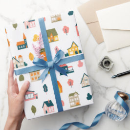 Muster für niedliche Häuser Geschenkpapier