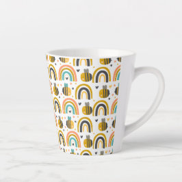 Muster für niedliche Hummeln und Regenbogen Milchtasse
