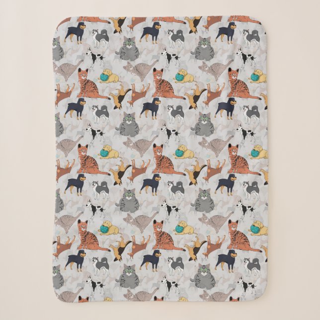 Muster für niedliche Hunde und Katzen Sherpadecke (Vorderseite)