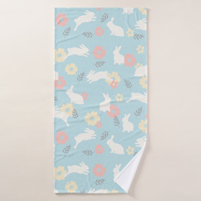 Muster für niedliche Kaninchen-Blume Badehandtuch (Badehandtuch)