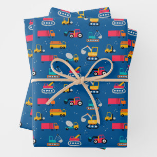 Muster für niedliche Konstruktionsbewegungen Geschenkpapier Set