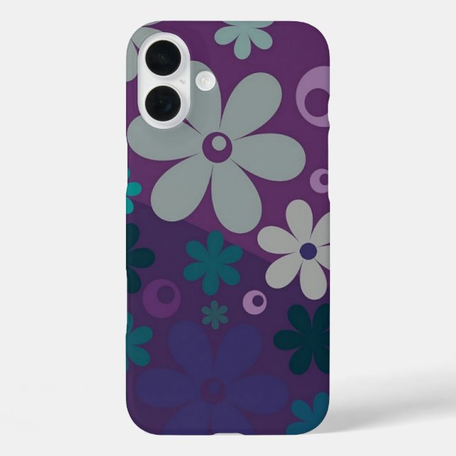 Muster für niedliche Lila Blume iPhone 16 Plus Hülle (Rückseite)