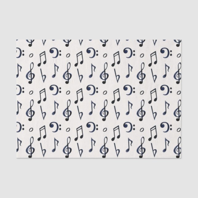 Muster für niedliche Musikereignisse Seidenpapier (Vorderseite)