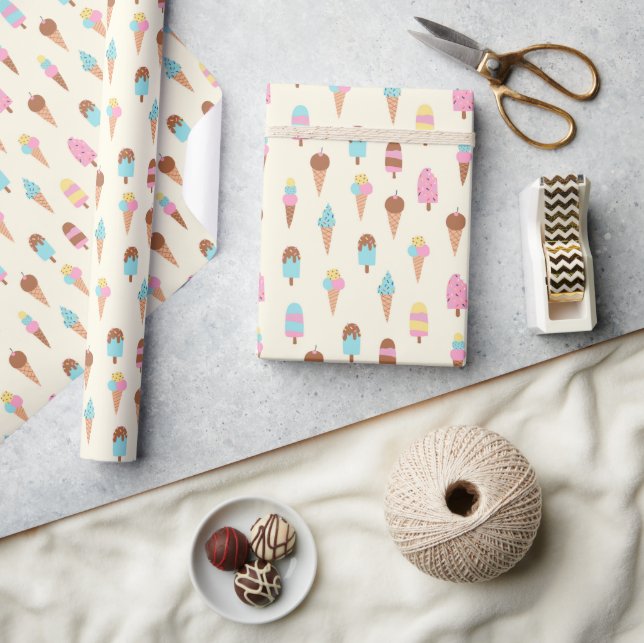 Muster für niedliche Pastelleis-Süßigkeiten Geschenkpapier (Kunsthandwerk)