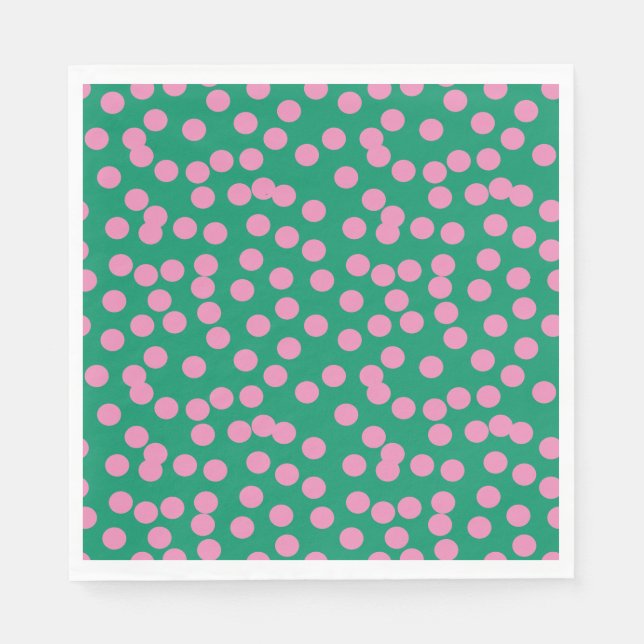 Muster für niedliche rosa und grüne Punkte Serviette (Vorderseite)